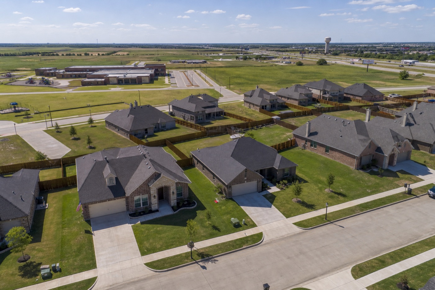 Suburban neighborhood in Red Oak, Texas along the Dallas–Ellis County corridor