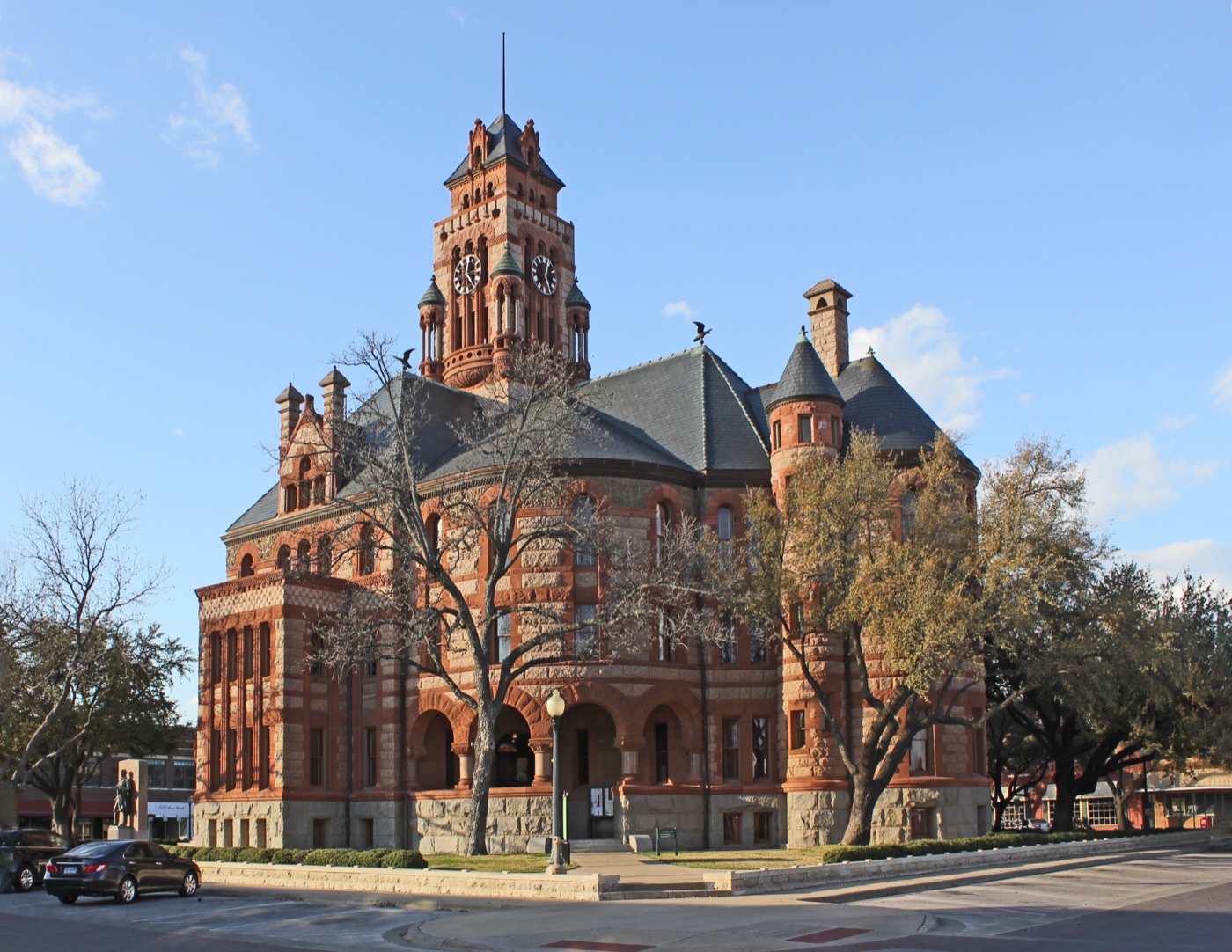 Historic Ellis County Courthouse in downtown Waxahachie, Texas — 1897 Richardsonian Romanesque landmark
